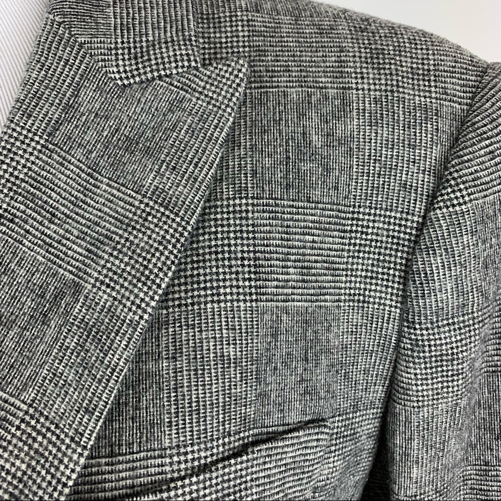 ZARA Black Plaid Double Breasted Blazer Medium - Picture 5 of 16